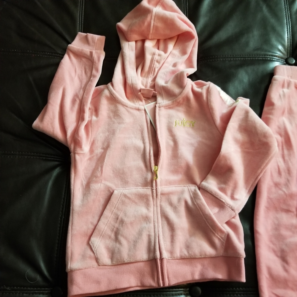 GIRLS JUICEY couture tracksuit. 2 PC set jogger hoodie nwt - Picture 4 of 6